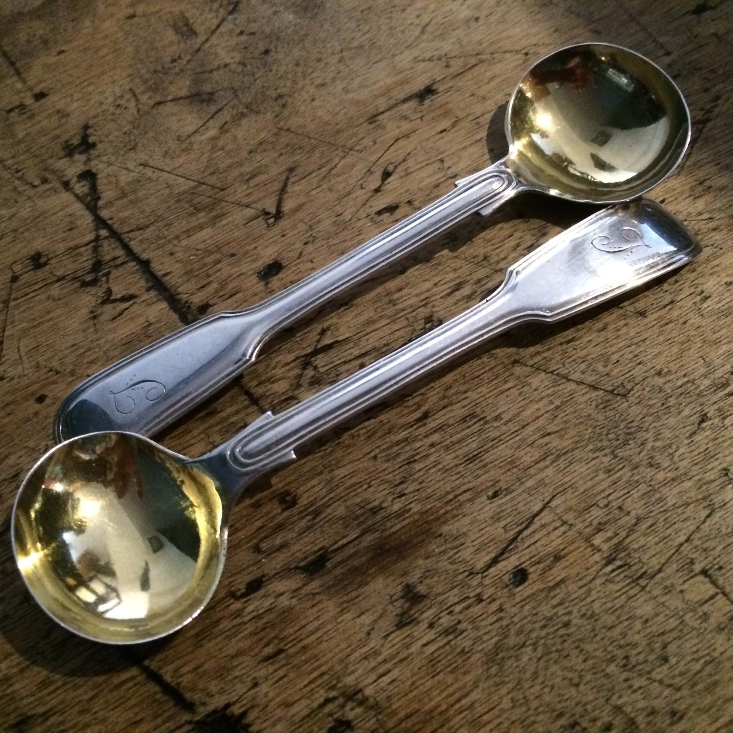 Pair Silver Salt Spoons